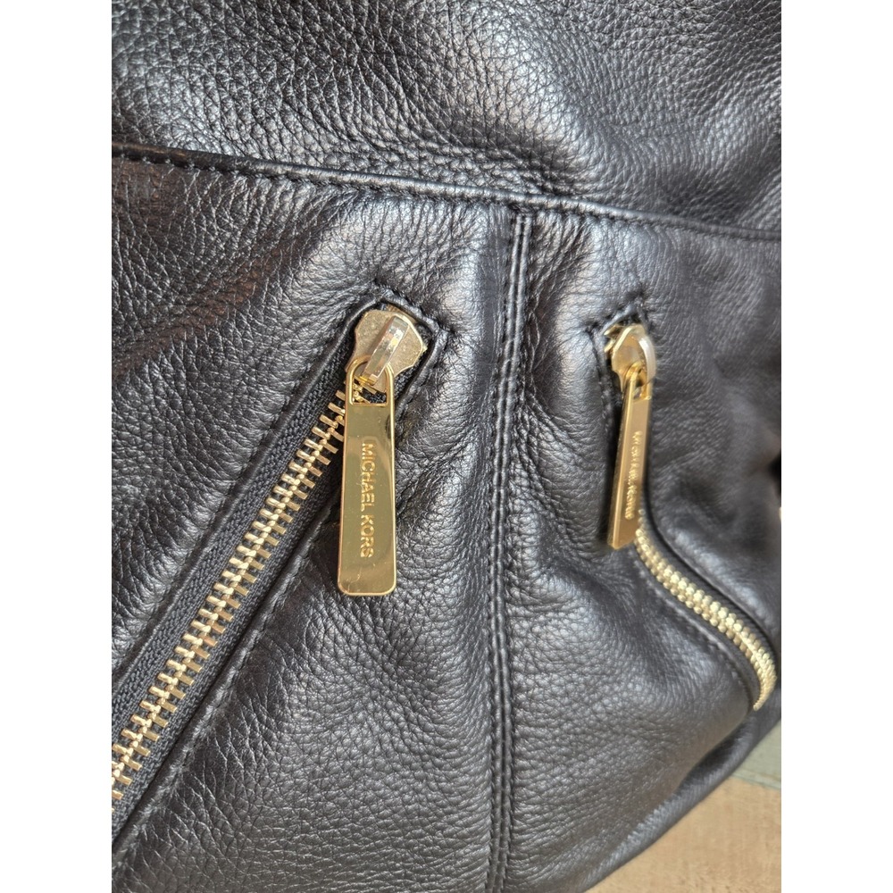 Michael Kors Y2K Portland Soft Black Pebbled Leather Shoulder Bag COA Hobo Purse - Picture 2 of 12
